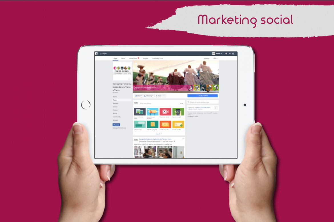 Proyecto de marketing social. Pagina de facebook para compania folklorica.