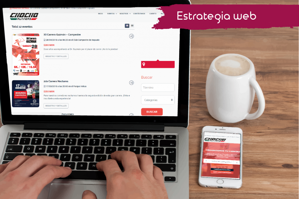 Proyecto de estrategia web. Sitio web para chochorunners, marca de carreras atleticas.