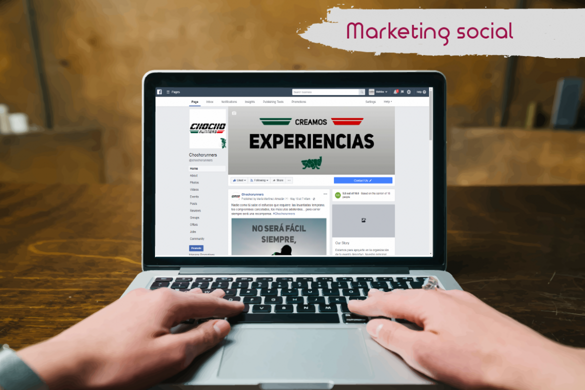 Proyecto de marketing social. Pagina de facebook para chochorunners, marca de carreras atleticas.